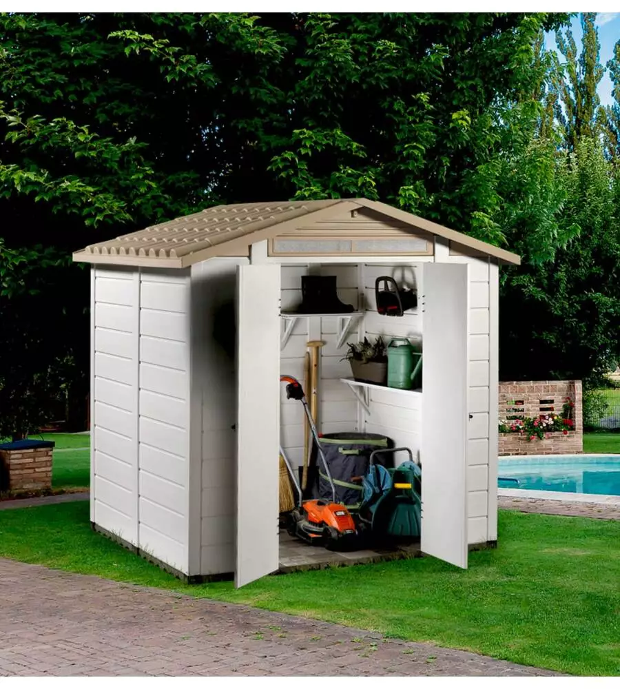 CASETTA DA GIARDINO IN PVC "TUSCANY 200" 220 X 181 X 216CM